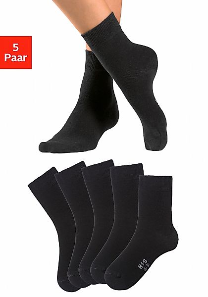 H.I.S Basicsocken Packung, 5 Paar tlg. mit besonders weichem Bündchen günstig online kaufen