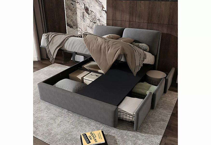 NMonet Polsterbett Doppelbett Stauraumbett, Hydraulisches Bett, mit Bettkas günstig online kaufen