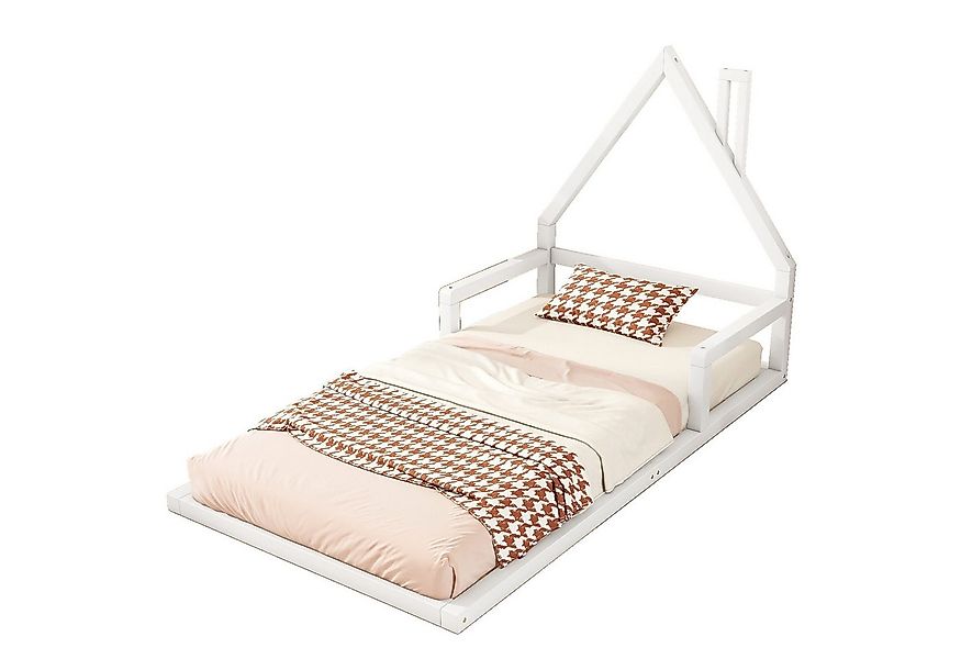 Flieks Massivholzbett, Kinderbett Hausbett Einzelbett 90x200cm Kiefernholz günstig online kaufen