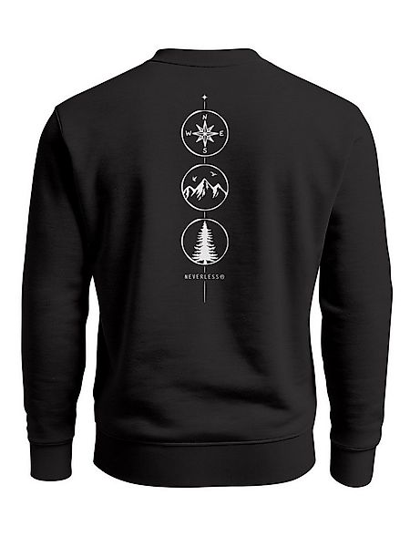 Neverless Sweatshirt Sweatshirt Herren Pullover Backprint Vertikale Symbole günstig online kaufen