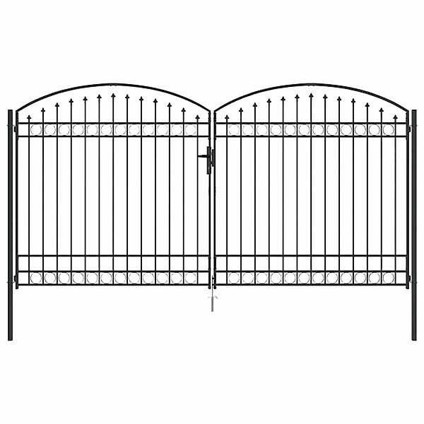 vidaXL Zauntor mit Schloss Grau 401 x 250 cm Stahl 42008945 günstig online kaufen