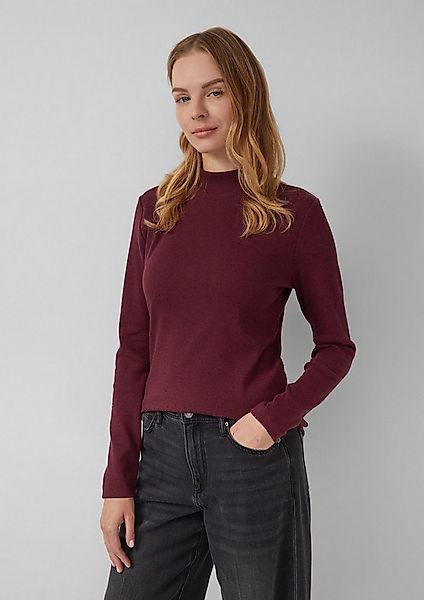 s.Oliver Langarmshirt T-Shirt Geripptes Longsleeve im Slim Fit mit Stehkrag günstig online kaufen