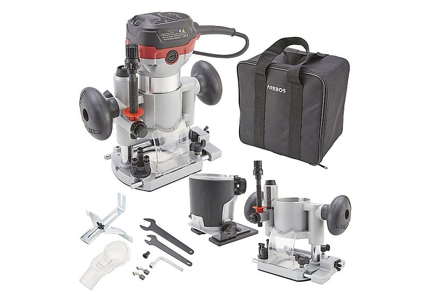 Arebos Oberfräse Holz Fräse Fräsmaschine, Tauchbasis & Trimmer, mit Werkzeu günstig online kaufen