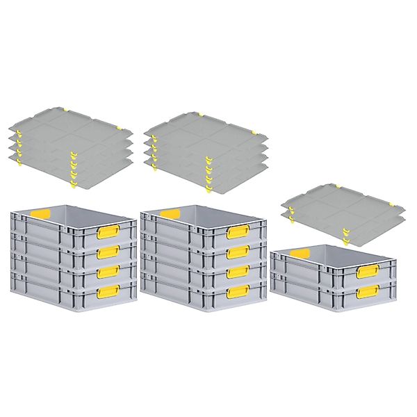 PROREGAL Spar Set 10x Eurobox Nextgen Color Mit Auflagedeckel & Schiebeschn günstig online kaufen