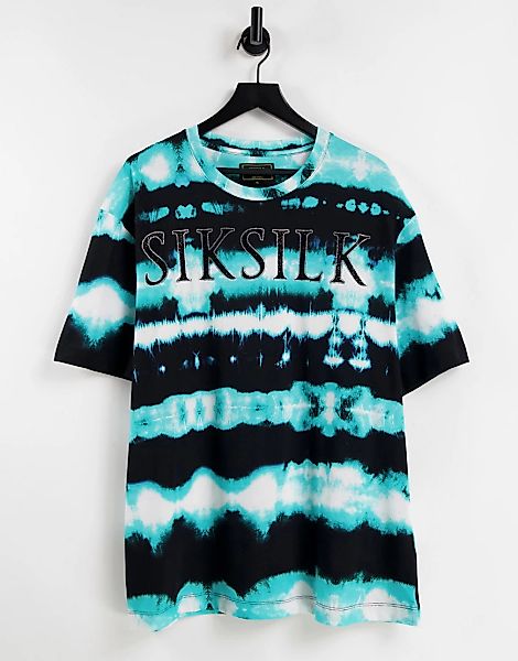 SikSilk – T-Shirt mit mehrfarbigem Batikmuster günstig online kaufen