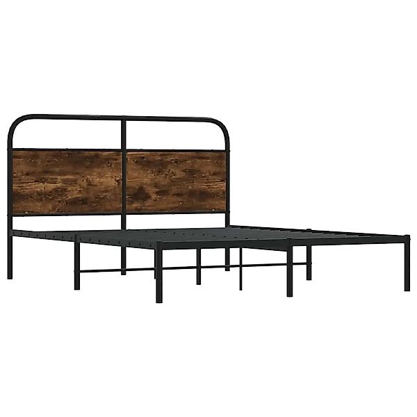 vidaXL Bettgestell ohne Matratze 120x200 cm Räuchereiche Holzwerkstoff 4100 günstig online kaufen