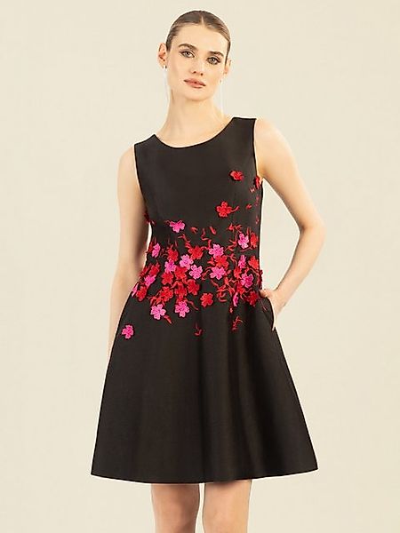 Apart Cocktailkleid mit gestickten Blättern und 3-D Blüten in Multicolor günstig online kaufen