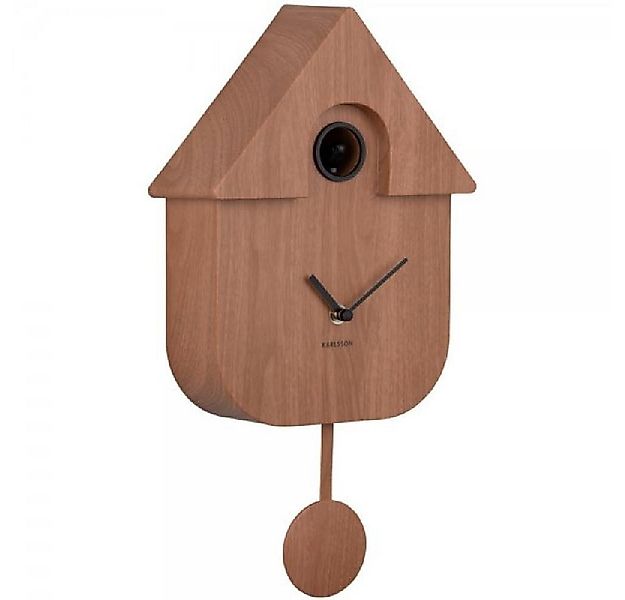 Karlsson Uhr Wanduhr Modern Cuckoo Dark Wood Print günstig online kaufen
