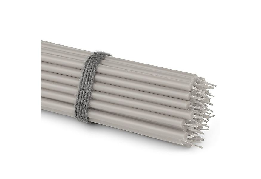 NKlaus Spitzkerze 50x Stabkerzen grau Rußfrei Tropffrei dünn L 16cm (50 Stü günstig online kaufen