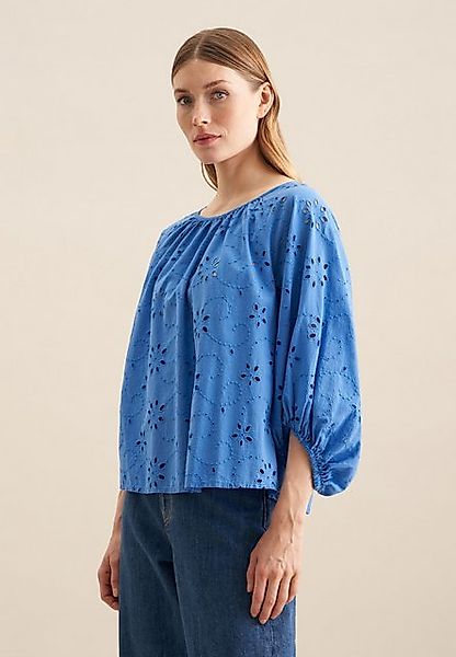 seidensticker Shirtbluse Schwarze Rose 3/4-Arm Rundhals Stickerei günstig online kaufen