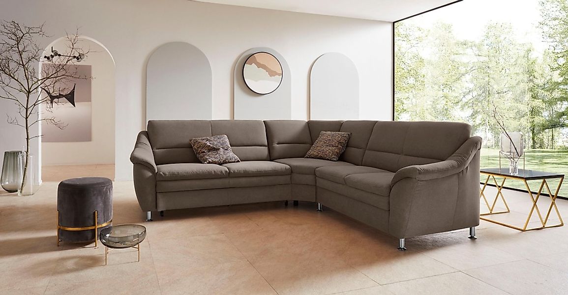 Home affaire Ecksofa "Cardoso L-Form" mit Trapezecke für mehr Sitzkomfort, günstig online kaufen