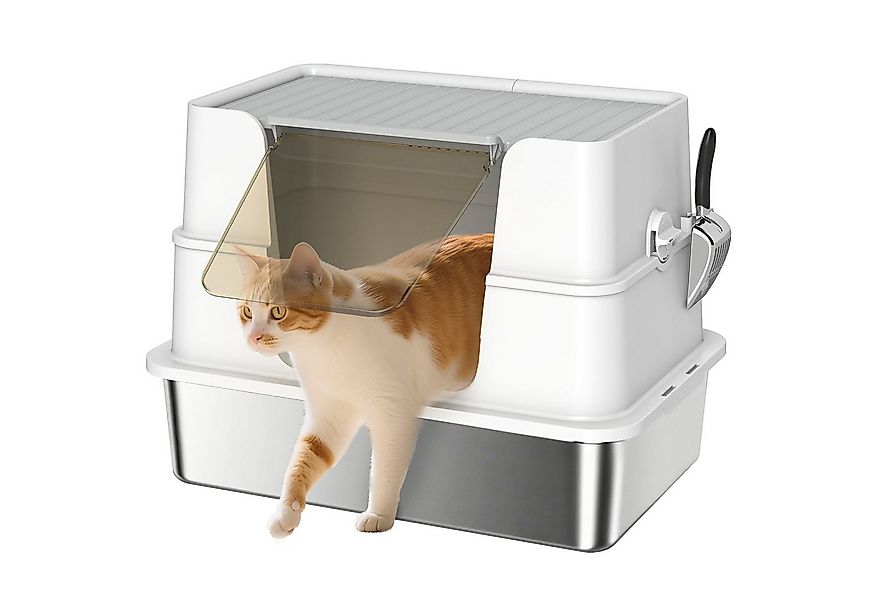 BlingBin Katzentoilette Katzenklo Edelstahl mit Deckel XL Katzentoilette mi günstig online kaufen