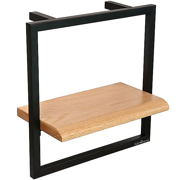 holz4home® Wandregal Natur Eiche mit Metallrahmen günstig online kaufen