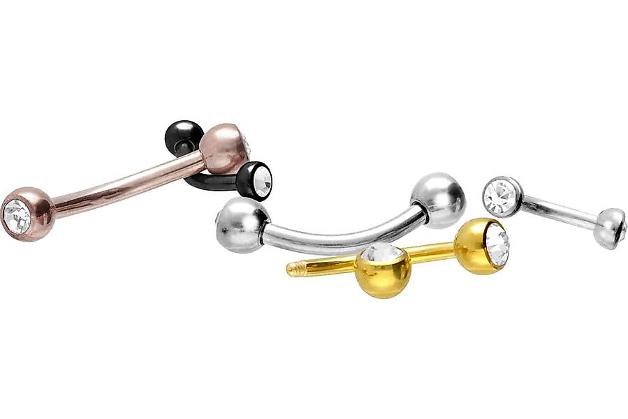 PIERCINGLINE Bauchnabelpiercing Chirurgenstahl Banane ZWEI KRISTALLE günstig online kaufen