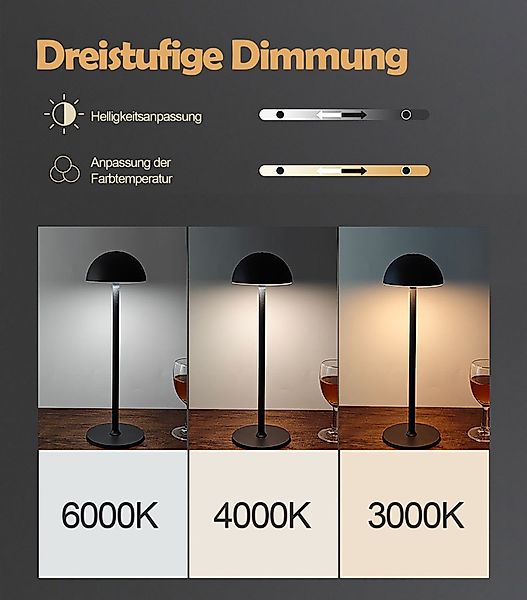 ibettertec Nachttischlampe Tischlampe Kabellos Dimmbare Warmweiß günstig online kaufen