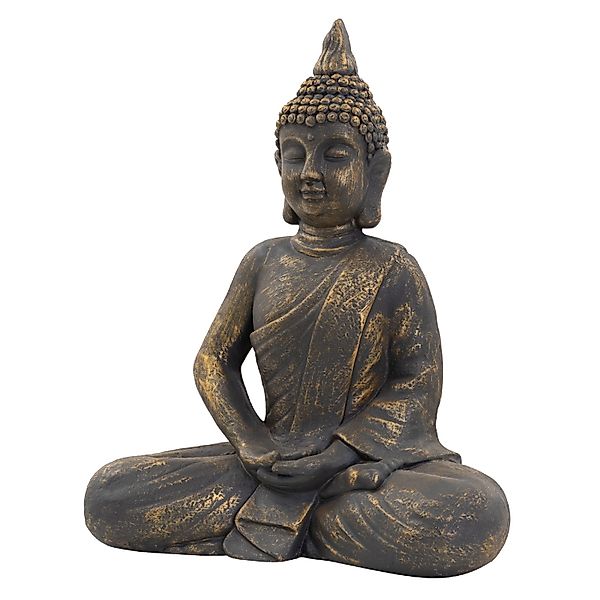ECD Germany Buddha Figur Sitzend 50cm Hoch aus aus Polyresin Bronze Gartenf günstig online kaufen