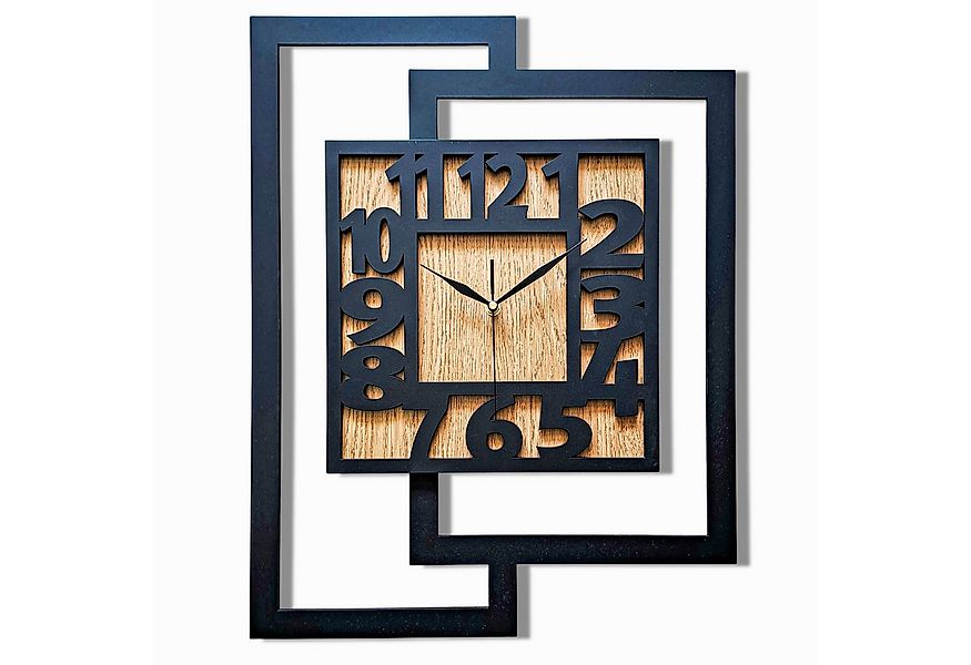 ORNAMENTI Wanduhr Grosse, moderne, geometrisch, Holz, hingucker, rechteckig günstig online kaufen