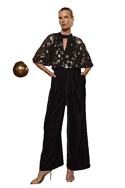 Love & Roses Jumpsuit Love & Roses Metallic-Jumpsuit mit weitem Bein (1-tlg günstig online kaufen