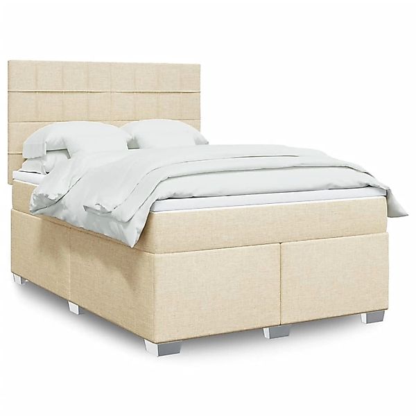 vidaXL Boxspringbett mit Matratze Creme 140x200 cm Stoff 3292816 günstig online kaufen