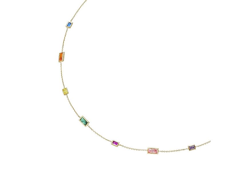 Luigi Merano Goldkette mit farbigen Steinen, Gold 375 günstig online kaufen