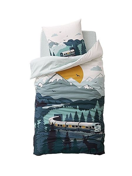 vertbaudet Bettbezug Kinder Bettwäsche-Set AUF SCHIENEN günstig online kaufen