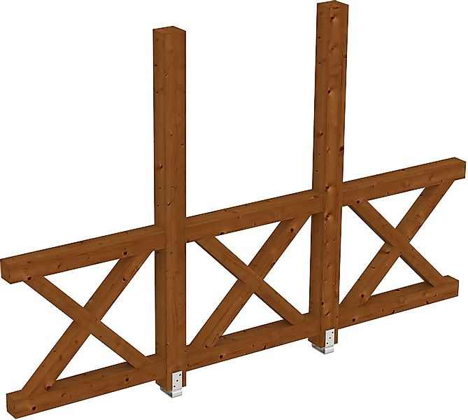 Skan Holz Seitenwand Andreaskreuz (FS) 305 x 210 cm Fichte Nussbaum günstig online kaufen