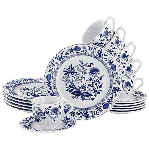 CreaTable Kaffeeservice »Flora Zwiebelmuster, Kaffee-Service 18 tlg«, (Set, günstig online kaufen