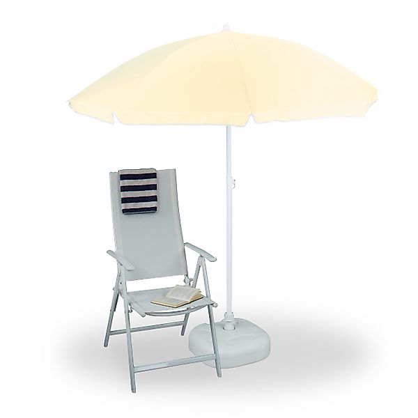 relaxdays Balkonschirm Sonnenschirm 180 cm, Natur günstig online kaufen