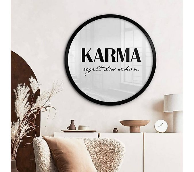 K&L Wall Art Poster Wandbild Poster Rund minimalistischer Schriftzug Karma günstig online kaufen