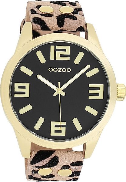 OOZOO Quarzuhr Oozoo Damen Armbanduhr beige schwarz, (Analoguhr), Damenuhr günstig online kaufen