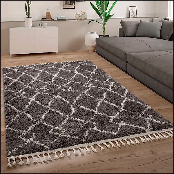 Paco Home Hochflor-Teppich »Orebro 170«, rechteckig, 44 mm Höhe, modernes R günstig online kaufen