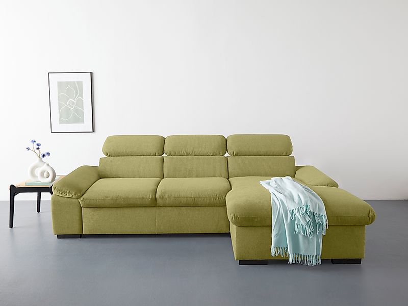 COTTA Ecksofa »Lola L-Form mit Kopfteilfunktion & Hocker« wahlweise mit Bet günstig online kaufen