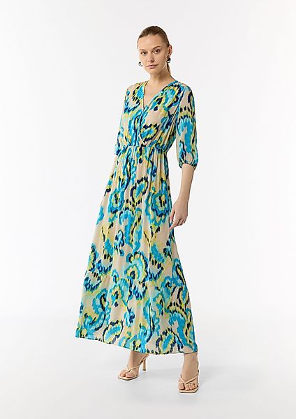 Comma Maxikleid Gemustertes Maxikleid mit V-Ausschnitt günstig online kaufen