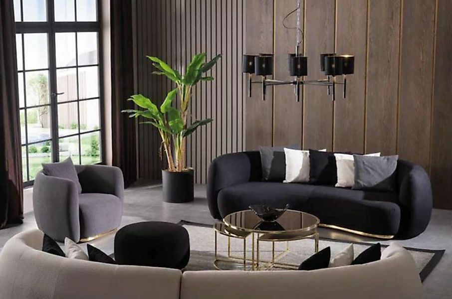 JVmoebel Sofa Ovale beige Couch xxl Viersitzer Polstermöbel Luxus Neu, Made günstig online kaufen