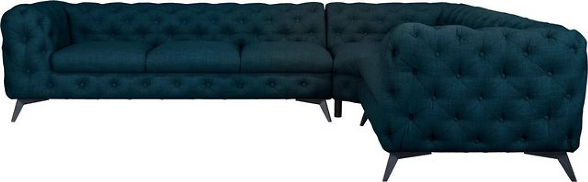Leonique Chesterfield-Sofa "Ecksofa GLYNIS L-Form mit Wellenunterfederung, günstig online kaufen
