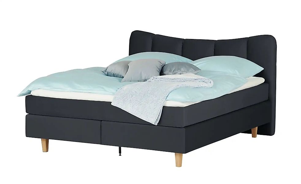 Boxspringbett  Dalur ¦ schwarz ¦ Maße (cm): B: 140 H: 110 Betten > Einzelbe günstig online kaufen