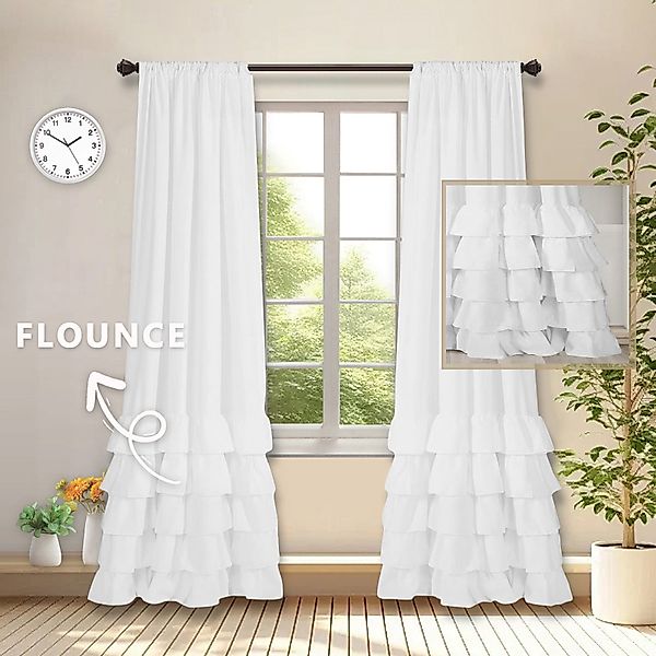 Jibenhome Vorhang Transparent Gardine Weiße Retro günstig online kaufen