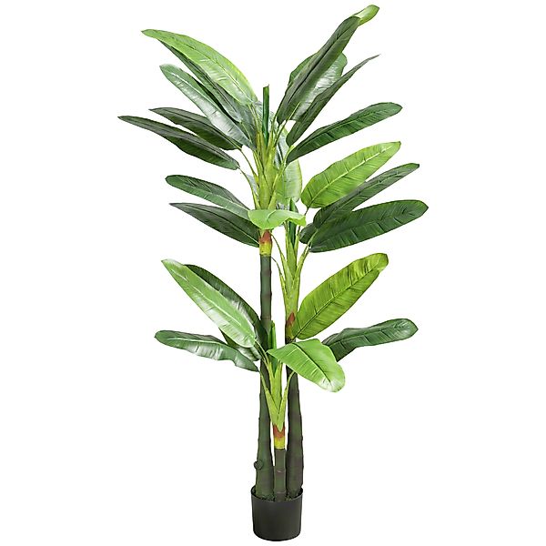 HOMCOM Künstlicher Bananenbaum 180 cm im Topf, künstliche Pflanze mit 18 Bl günstig online kaufen