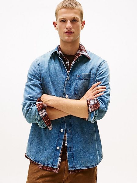 Tommy Jeans Jeanshemd REGULAR DENIM SHIRT Regular fit mit Rundhalsausschnit günstig online kaufen