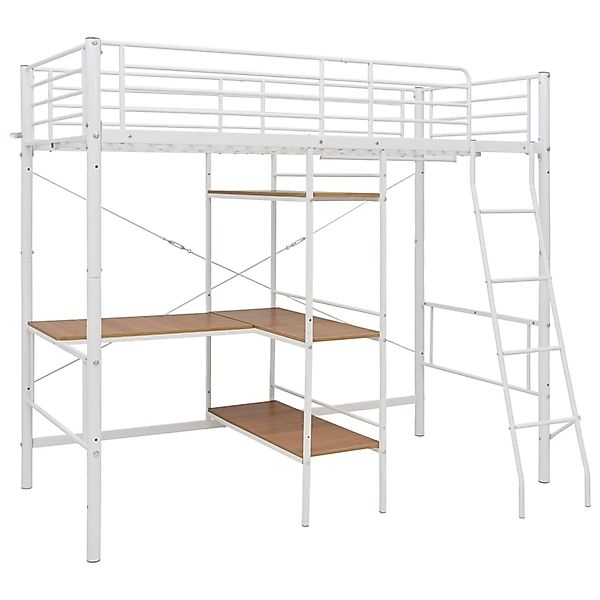 Etagenbett Mit Tischrahmen Weiß Metall 90x200 Cm günstig online kaufen