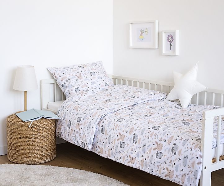Loolay Bettwäsche HASE Eule Beige Weiss günstig online kaufen