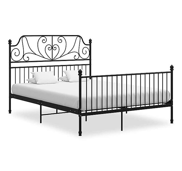 furnicato Bettgestell Bequemes Metallbett Schwarz 206 x 144 x 131 cm (1-tlg günstig online kaufen