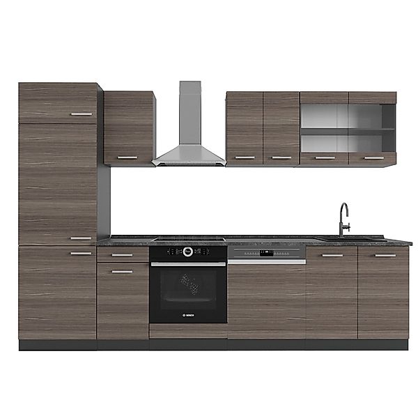 Vicco R-Line Küchenzeile Edelgrau/Anthrazit 300 cm AP Anthrazit ohne E-Gerä günstig online kaufen