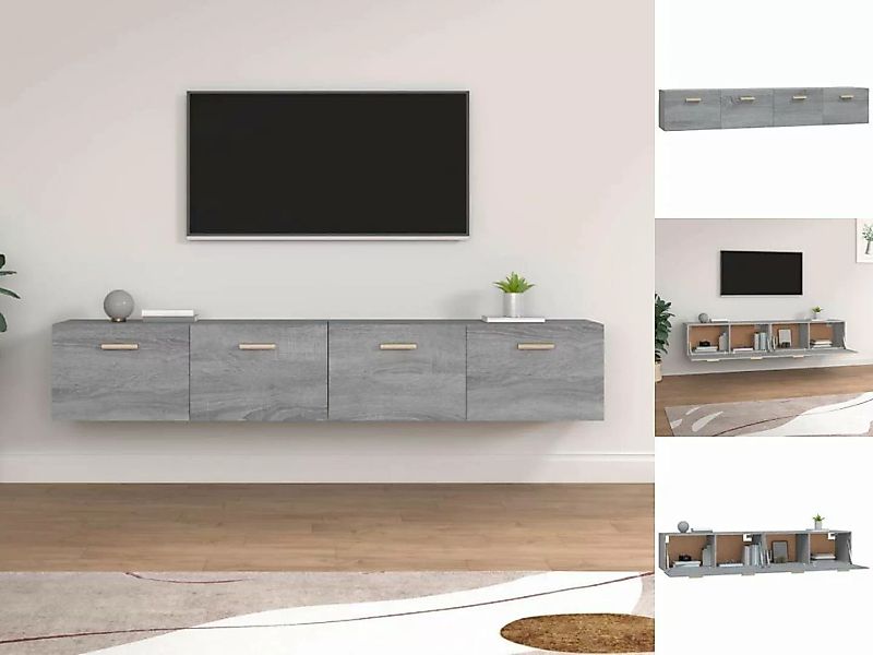 vidaXL Kleiderschrank Wandschränke 2 Stk Grau Sonoma 100x36,5x35 cm Holzwer günstig online kaufen