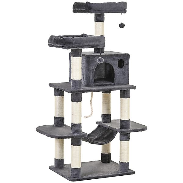 PawHut Katzenbaum Luxus mit Hängematte und Katzenhaus 60 x 48 x 144cm günstig online kaufen