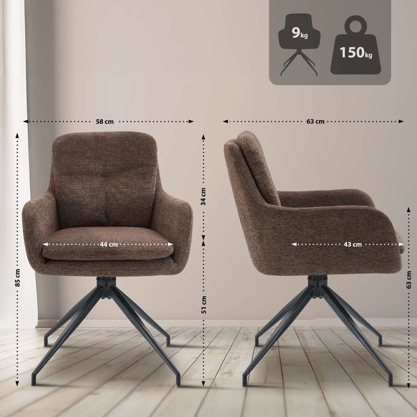 CLP Esszimmerstuhl Pickett (2er Set), Stoffbezug, günstig online kaufen