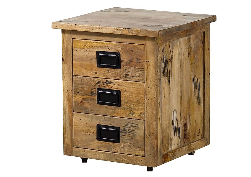 Massivmoebel24 Rollcontainer, (Rollcontainer Mango 50x50x60 natur günstig online kaufen