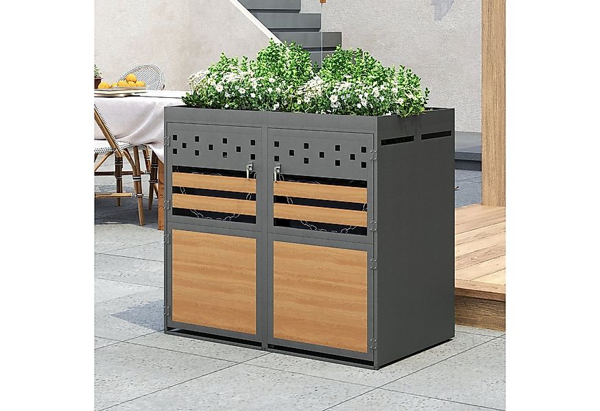 LVHOM Mülltonnenbox Veredelungssystem, 120-240 Liter x2er/x4er (Pflanzen-Da günstig online kaufen