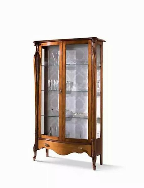 JVmoebel Vitrine Klassische Vitrine Glas Schrank Holz Wohnzimmer Luxus Brau günstig online kaufen