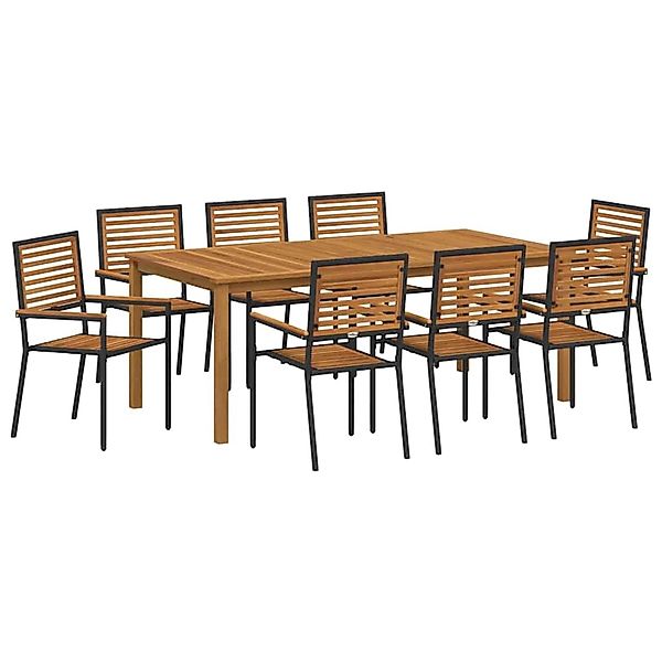 vidaXL Garten Essgruppe 9-Tlg Schwarz Poly Rattan 3365526 günstig online kaufen